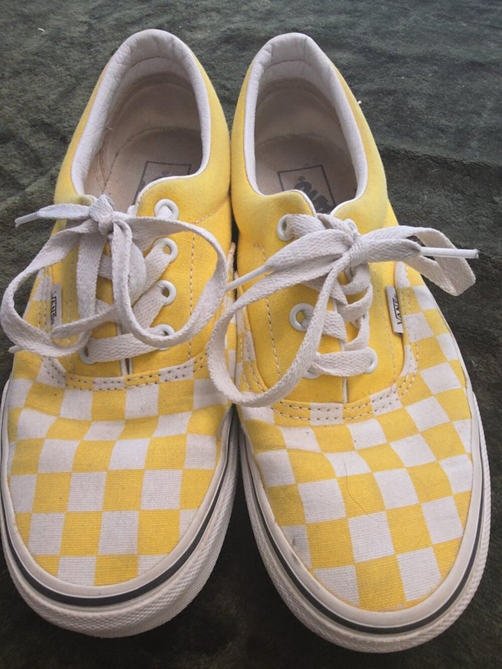Vans Era Yellow Checkerboard Sneakers Men's 5.5 / Women's 7